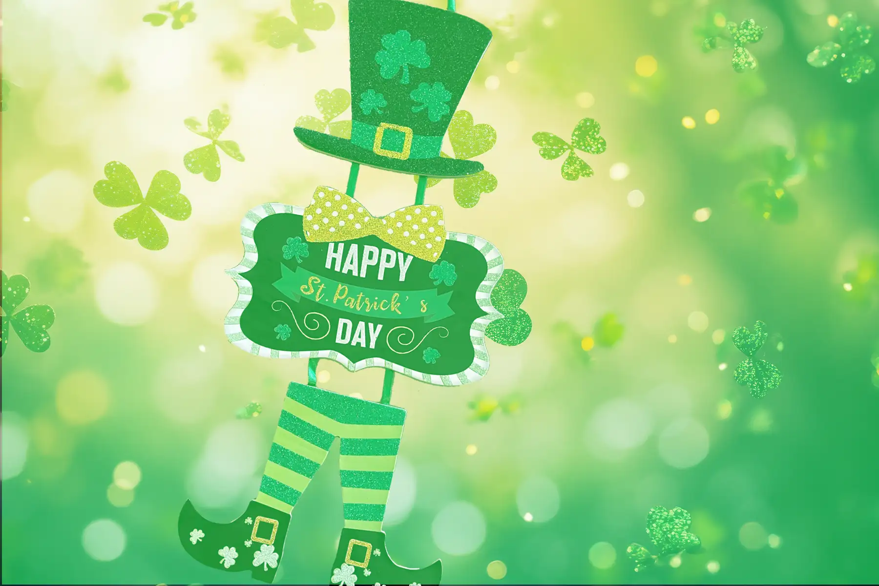 Shamrocks and fun Happy St. Patrick's day leprochaun art